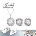 Destiny Jewellery Crystal From Swarovski Pearl Set Pendant and Earrings